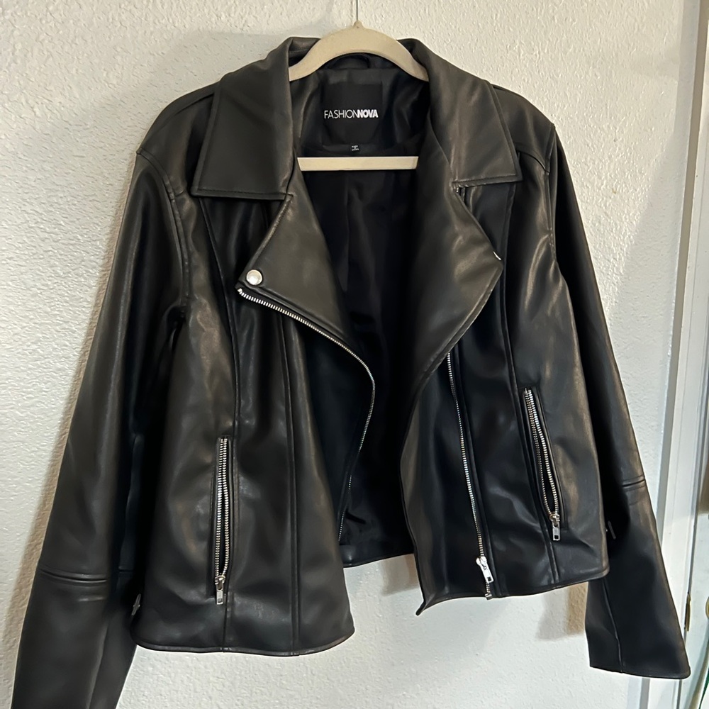 Fashion Nova Sleek Black Leather Jacket